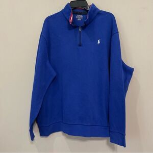 Polo Ralph Lauren Half ZIp Pullover Sweater Sz XXL Royal Blue Knit Sweatshirt